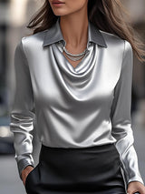 Serene | Women’s Satin Draped Blouse