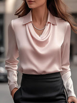 Serene | Women’s Satin Draped Blouse