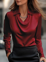 Serene | Women’s Satin Draped Blouse