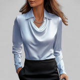Liore | Women’s Draped Collared Blouse