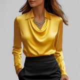 Liore | Women’s Draped Collared Blouse
