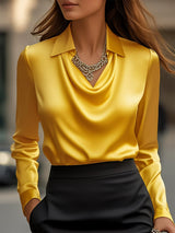 Serene | Women’s Satin Draped Blouse
