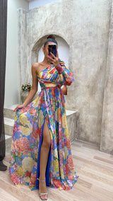 Whiney | Robe Florale à Une Épaule pour Femmes