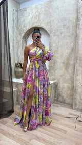 Whiney | Robe Florale à Une Épaule pour Femmes