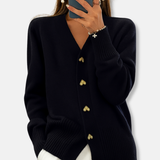 Amorette | Women’s Wool Heart Button Cardigan