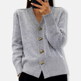 Amorette | Women’s Wool Heart Button Cardigan