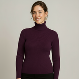 Arleena | Pull col roulé côtelé ajusté pour femmes