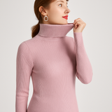Arleena | Pull col roulé côtelé ajusté pour femmes