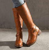Aurielle | Women’s Knee-High Buckle Strap Boots