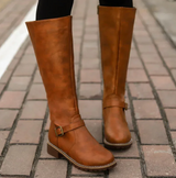 Aurielle | Women’s Knee-High Buckle Strap Boots
