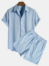 Caden | Ensemble chemise à manches courtes en velours côtelé et shorts pour hommes