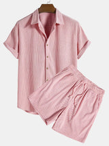 Caden | Ensemble chemise à manches courtes en velours côtelé et shorts pour hommes