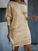 Clarita | Women’s Sequin Off-Shoulder Mini Dress