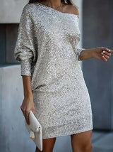 Clarita | Women’s Sequin Off-Shoulder Mini Dress
