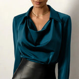 Delailah | Women’s Satin Cowl Neck Blouse