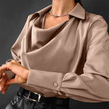 Delailah | Women’s Satin Cowl Neck Blouse