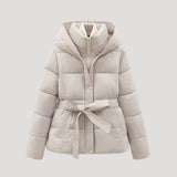 Fritzy | Women’s Puffer Jacket with Hood and Belt