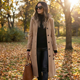 Arlisse | Women’s Double-Breasted Tailored Long Coat