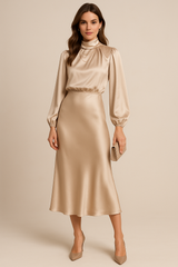 Hains | Women’s High-Neck Midi Dress
