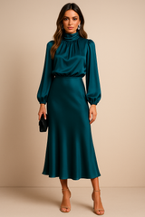 Hains | Women’s High-Neck Midi Dress