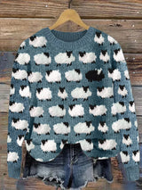 Lambelle | Women’s Sheep-Print Knit Sweater