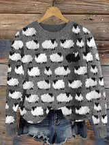 Lambelle | Women’s Sheep-Print Knit Sweater
