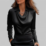 Liore | Women’s Draped Collared Blouse