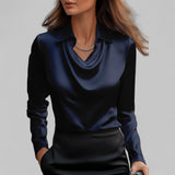 Liore | Women’s Draped Collared Blouse