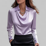 Liore | Women’s Draped Collared Blouse