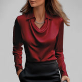 Liore | Women’s Draped Collared Blouse