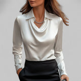 Liore | Women’s Draped Collared Blouse