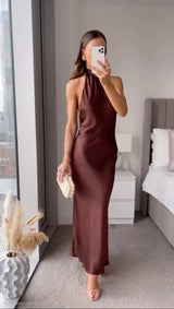 Mocha | Robe midi à dos nu pour femmes