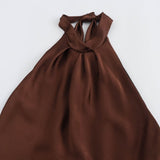 Mocha | Robe midi à dos nu pour femmes