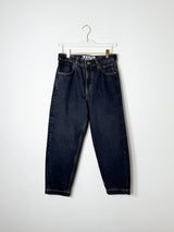 Ozon Black Sculpture | Cropped Barrel Men's Jeans in Washed Black