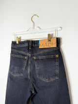 Ozon Black Sculpture | Cropped Barrel Men's Jeans in Washed Black