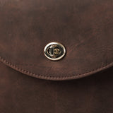 Sandra Vintage Leather Saddle Bag for Women | Distressed Brown Cowhide with Twist Lock and Detachable Strap