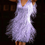 Zafrina | Robe mini à franges en sequins pour femmes