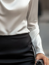 Serene | Women’s Satin Draped Blouse