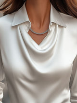 Serene | Women’s Satin Draped Blouse
