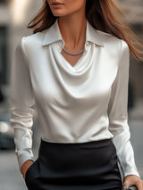 Serene | Women’s Satin Draped Blouse
