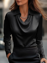 Serene | Women’s Satin Draped Blouse