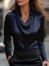 Serene | Women’s Satin Draped Blouse