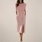 Treena | Women’s Tailored Sleeveless Midi Dress