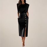 Treena | Women’s Tailored Sleeveless Midi Dress