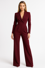 Uniece | Women’s Blazer-Style Long-Sleeve Jumpsuit