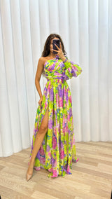 Whiney | Robe Florale à Une Épaule pour Femmes