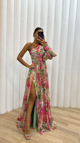 Whiney | Robe Florale à Une Épaule pour Femmes
