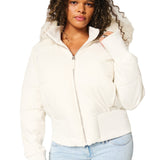 Zarelle | Women’s Cropped Faux Fur Trim Puffer Jacket