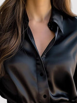 Velora | Women’s Long-Sleeve Satin Blend Blouse