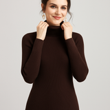 Arleena | Pull col roulé côtelé ajusté pour femmes